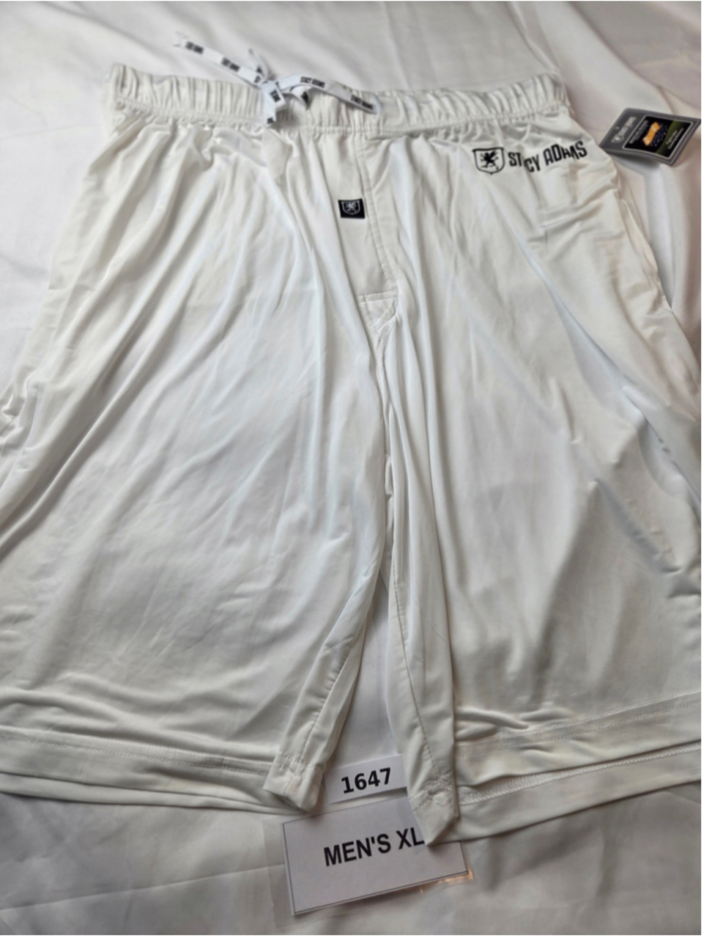 Men's Stacy Adams Moisture Wicking Boxers White Size XL New NWT #1647